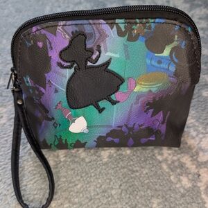 Alice Silhouette Wristlet Pouch in Teal & Purple